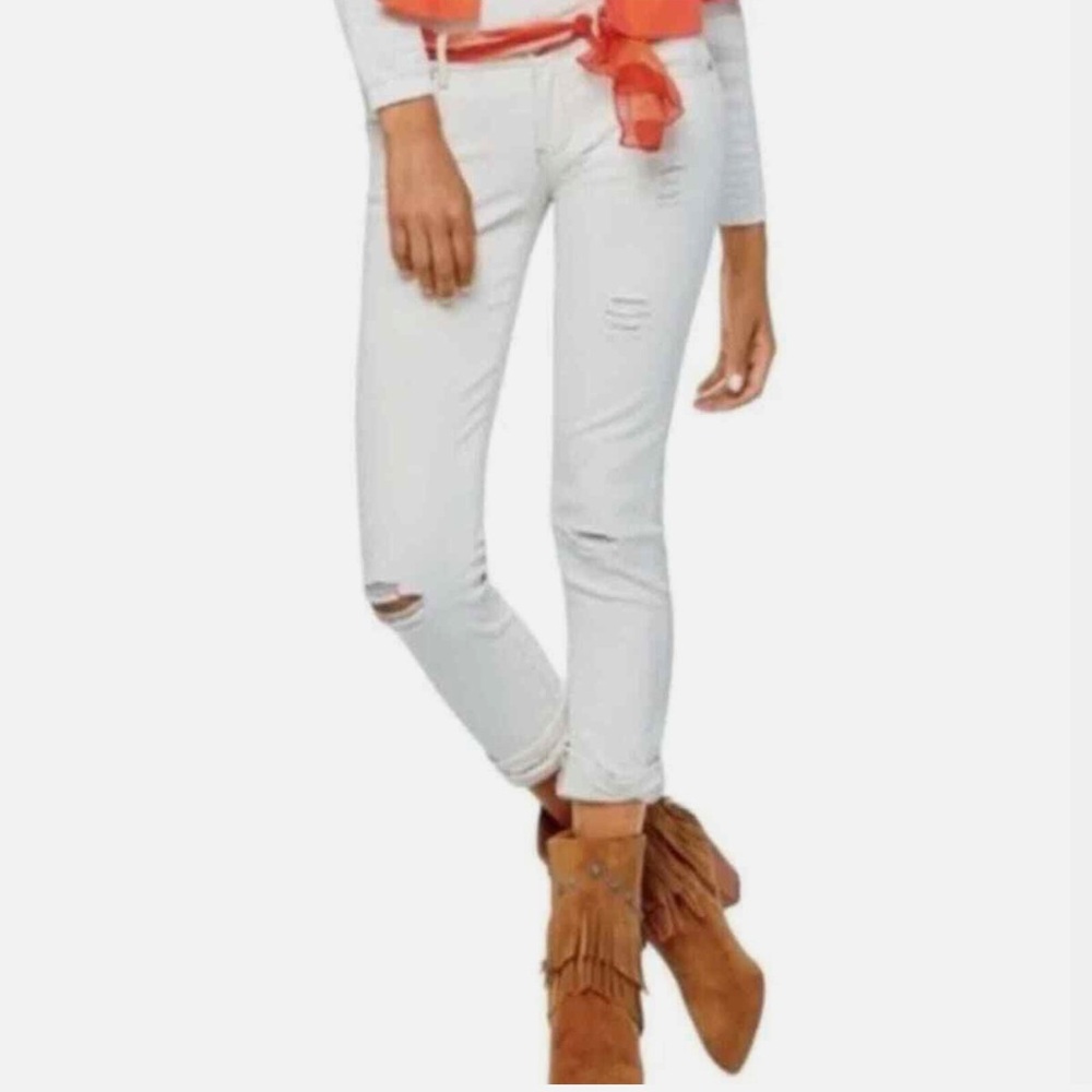 CAbi Women's White Slim Boyfriend Jeans